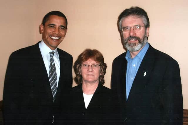 Then Sinn Fein President Gerry Adams and the party's north America representative and general secretary Rita O'Hare meeting President elect Senator Barack Obama (left) in Washington