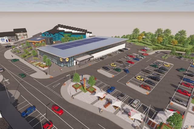 Computer generated image of Lidl in Dungannon