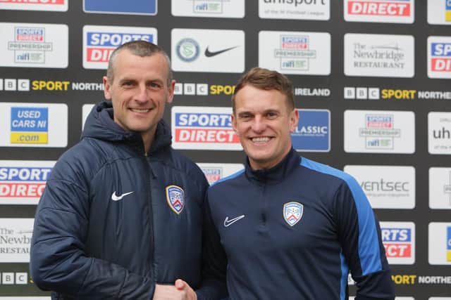 Oran Kearney welcomes Dean Shiels to Coleraine as the club's new first-team coach