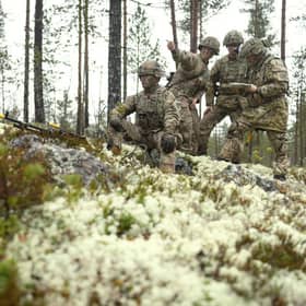 British soldiers from B Company of the Royal Irish Regiment during a training exercise in Norway (photo by Leon Neal/Getty Images)