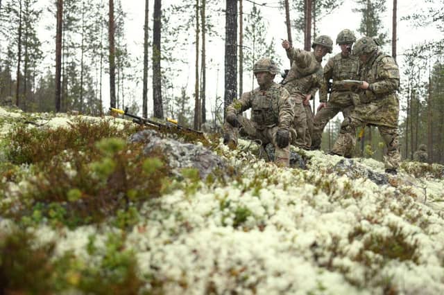 British soldiers from B Company of the Royal Irish Regiment during a training exercise in Norway (photo by Leon Neal/Getty Images)