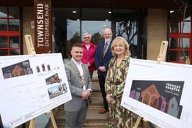 Belfast's Townsend Enterprise Park has unveiled a substantial £280,000 transformation within its property, which has created an enriched working environment for its 46 tenants.  Board members Linda Graham and Reverend Jack Lamb are pictured with Lord Mayor Cllr Ryan Murphy and Margaret Patterson McMahon, CEO, Townsend Enterprise Park