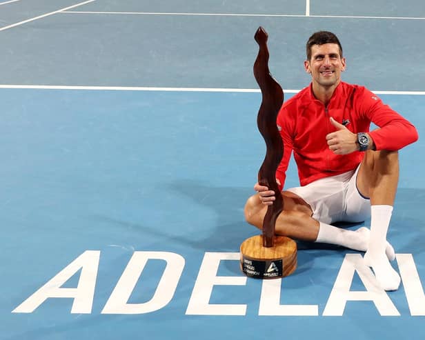 Serbia's Novak Djokovic won the Adelaide International after defeating Sebastian Korda of the USA. (Photo by Sarah Reed/Getty Images)