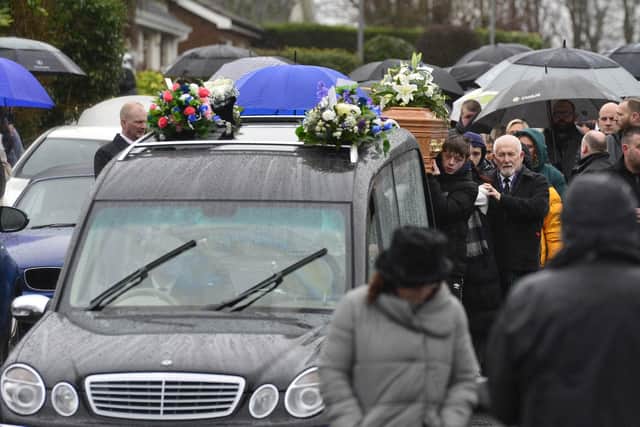 Blake Newland, who was 17, was laid to rest after a funeral service on Thursday.