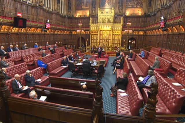 The House of Lords today, just as the 'humble address' speech by Lord Caine was beginning