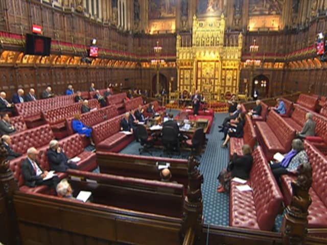 The House of Lords today, just as the 'humble address' speech by Lord Caine was beginning