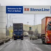 Freight lorries travelling through the Port of Belfast