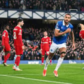 Everton's Dominic Calvert-Lewin scored the second goal in a 2-0 win over Liverpool at Goodison Park