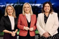 Sinn Féin's Pat Cullen, Michelle O'Neill and Deirdre Hargey.
