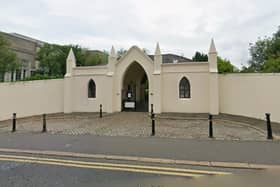 The entrance to Friar's Bush Cemetery on the Stranmillis Road. Photo by Google