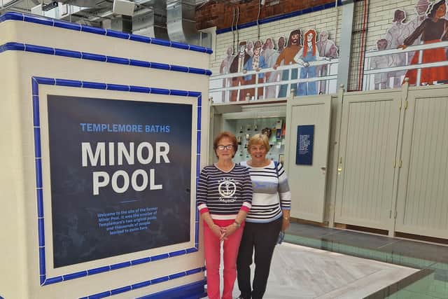 Irene Richer and Margaret Smith in the heritage space at Templemore Baths