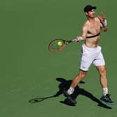 Andy Murray of Great Britain in a practice session during the BNP Paribas Open.