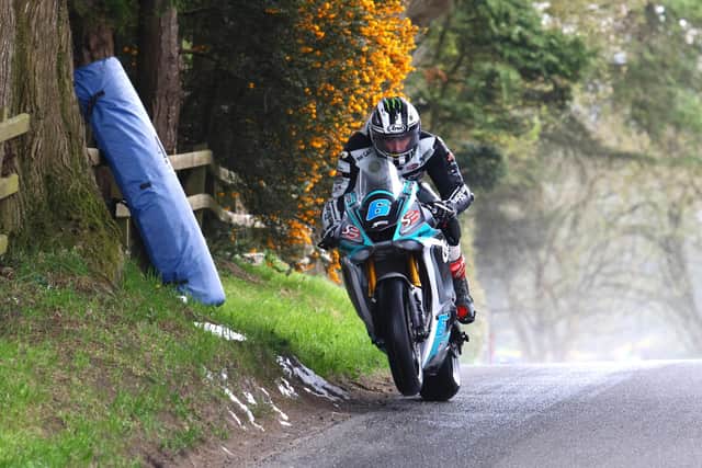 Michael Dunlop on his MD Racing Yamaha Supersport machine at the Cookstown 100 road races in April