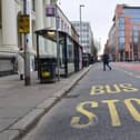 Empty Bus Lanes  in Belfast City Centre  as Public transport workers in Northern Ireland began a 48-hour strike in a dispute about pay on 15 December.
Pic Colm Lenaghan/Pacemaker