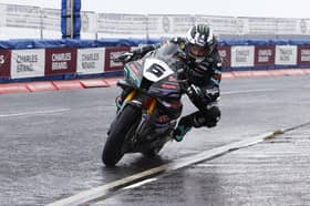 Michael Dunlop on the Hawk/MD Racing Honda Superbike. (Photo by Rod Neill/Pacemaker Press)