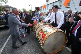 Charles, then Prince of Wales, meets a group of Lambeg drummers during a visit to the Orange Order heritage museum in Loughgall back in May 2016. The King has been diagnosed with a 'form of cancer' and has already begun his medical care as an outpatient under the supervision of his specialist team of doctors.