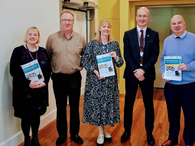 Pictured at the launch of the study were Mrs Diane McClelland ,research team member; Dr Peter Hamill, Church of Ireland; Dr Anita Gracie, lead researcher; Professor Noel Purdy, head of research, Stranmillis, and Dr Ken Gibson, team member