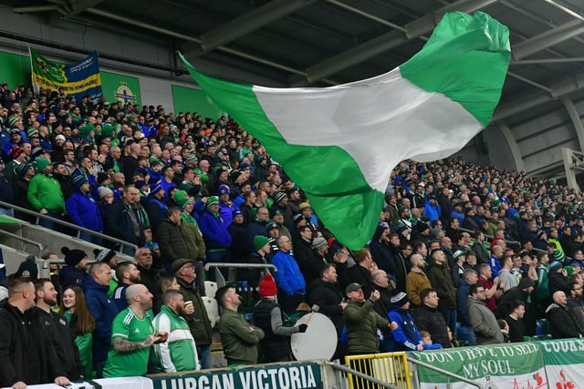 Northern Ireland fans during the Euro 2024 qualifier against Finland