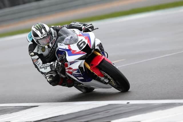 Michael Dunlop on the Hawk Racing Honda Superstock machine at the opening round of the British Superbike Chamionship at Silverstone. Picture: David Yeomans Photography