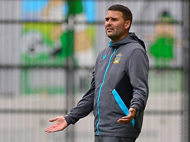 Linfield manager David Healy pictured during Thursday night's Europa Conference League qualifier against Poland's Pogoń Szczecin at Windsor Park in Belfast. PIC: Arthur Allison/Pacemaker Press.