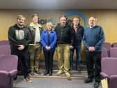 Left to right:  Matthew Bell, Dwayne Marshall, Frances Folliard, James Herron, Tony Watson and Stevan Patterson.