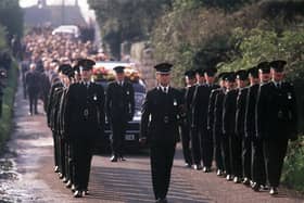 The funeral for John Larmour took place in October 1988