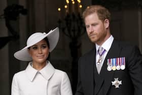 File photo dated 04/12/22 of the Duke and Duchess of Sussex who have made their first public appearance together since Meghan's absence at the King's coronation earlier this month. PA Photo. Issue date: Wednesday May 17, 2023. The couple were accompanied by Meghan's mother, Doria Ragland, at the Ms Foundation for Women's 50th anniversary gala event in New York on Tuesday. See PA story ROYAL Sussex. Photo credit should read: Matt Dunham/PA Wire 