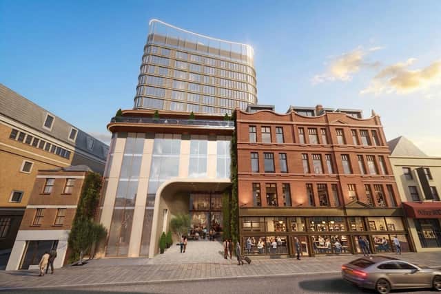 A computer rendering of what the proposed new hotel would look like
