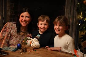 (L-R) Kirstie Allsopp, Jasper Allsopp and  Stella Wigan on Kirstie's Handmade Christmas