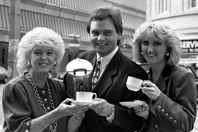 Gloria Hunniford, Eamonn Holmes and Jayne Irving, presenters of BBC One's 'Open Air' TV programme in 1989