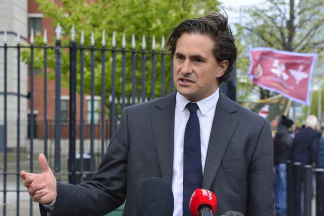 Johnny Mercer MP pictured at Laganside Court in Belfast in May 2021