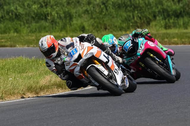 Jason Lynn (J McC Roofing Racing) and Korie McGreevy (McAdoo Racing) have been fighting it out in the Ulster Superbike Championship this season. Picture: Derek Wilson