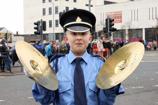 Carter Walsh, Ballymacarrett, East Belfast on the cymbals.