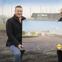 Lidl Northern Ireland digs in to create new £7m flagship store in South Belfast. Pictured are Ivan Ryan, regional managing director, Lidl Northern Ireland and Gerard McClelland, chief executive, Ganson UK