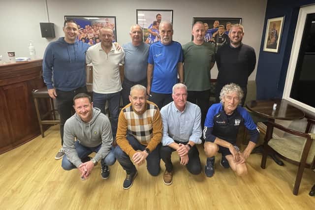 Newry City past players at the launch of the Past Players Association at The Showgrounds
