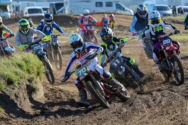 Ethan Gawley (70) leads the B/W85 class at Magilligan. (Photo by Jimmy Cooke)