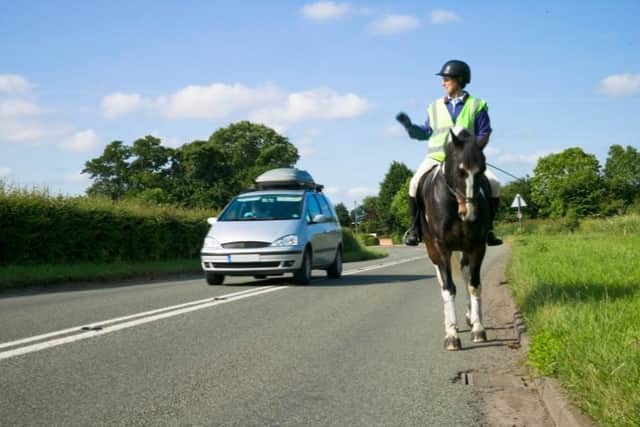 When passing people on horseback, drivers in England, Scotland and Wales now have to overtake at 10mph at least two metres away. Image: UK Government