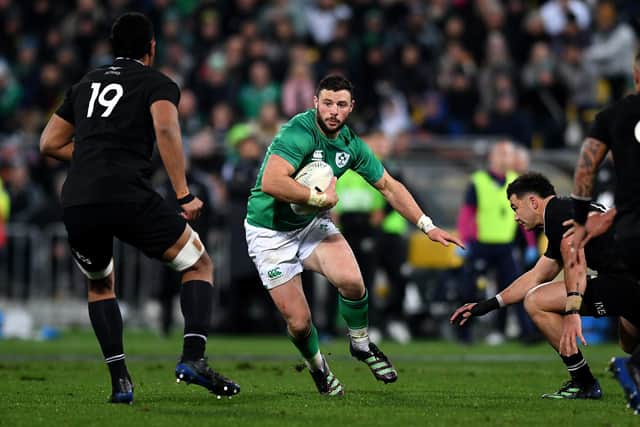 Ireland's Robbie Henshaw has been ruled out of Saturday's clash with South Africa in Dublin through injury. (Photo by Joe Allison/Getty Images)