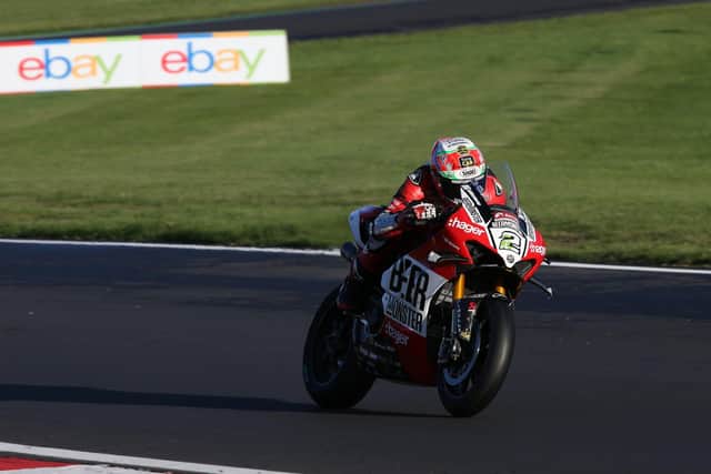 Glenn Irwin won Race 2 at Brands Hatch on Sunday to cut the gap in the British Superbike CHampionship with one race to go. Picture: David Yeomans Photography