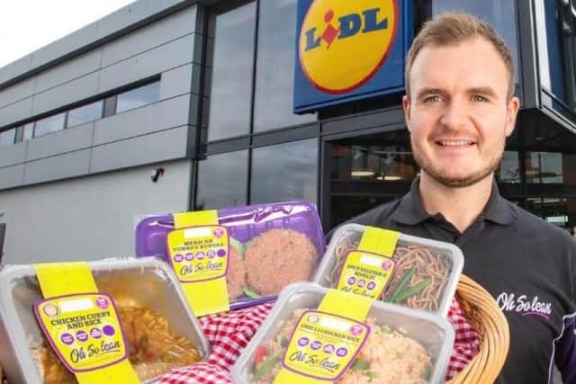 Connor Morgan of Oh So Lean in Kilkeel pictured with meals now on sale in Lidl stores