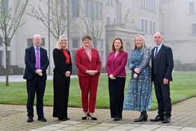Intertrade UK panel Dr Esmond Birnie, Suzanne Wylie, Baroness Arlene Foster, Angela McGowan, Kirsty McManus, Roger Pollen.