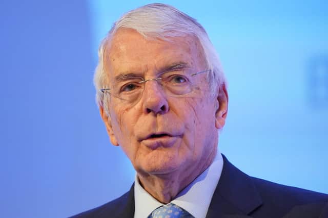 File photo dated 29/02/24 of Sir John Major delivering the keynote speech at the 2024 Global Soft Power Summit at the Queen Elizabeth II Centre in London. Photo: Jonathan Brady/PA Wire