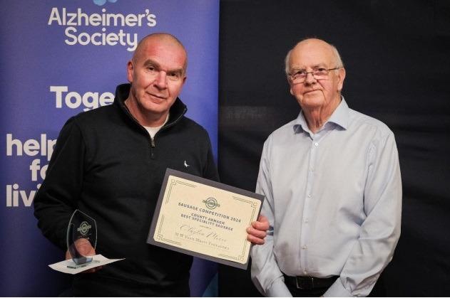 Clayton Moore from M & W Farm Meats was awarded overall Champion for County Armagh, winning the award for the best beef sausage and speciality sausage, Beef cracked Black Pepper