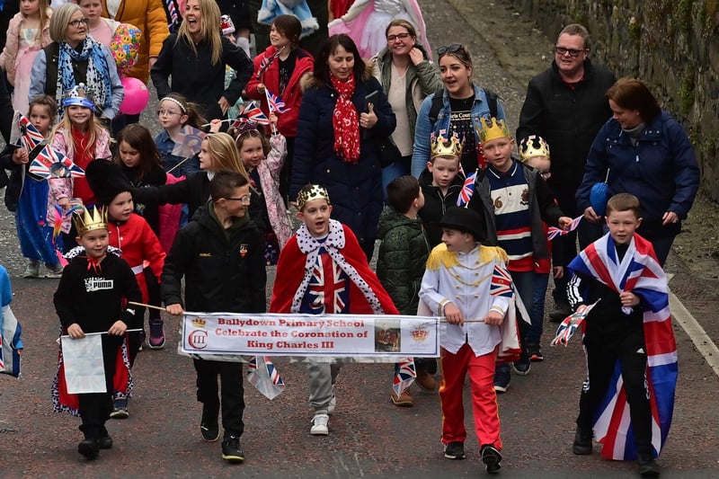 Pupils from Ballydown Primary School taking part in the Banbridge parade on Thursday evening