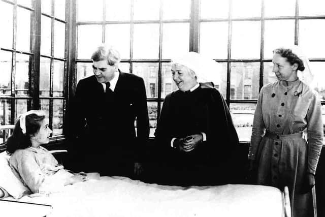 Aneurin Bevan visiting Park Hospital, Davyhulme, Manchester, now named Trafford General Hospital