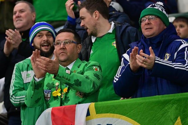 Northern Ireland fans during the Euro 2024 qualifier against Finland