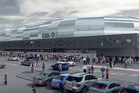 Computer generated image of the new Casement Park stadium. Ulster GAA