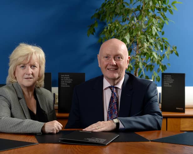 Ruth and Ashley Dickson, the founders of Dickson Group, one of Northern Ireland’s largest independent insurance brokers. Credit: Oliver McVeigh
