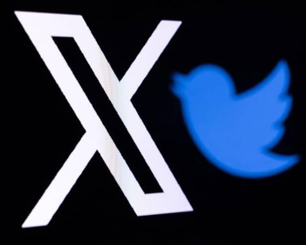 The old Twitter bird logo (right) and the company's new post-Musk-takeover logo, under the brand name X; Queen's University Belfast has ditched its use of X