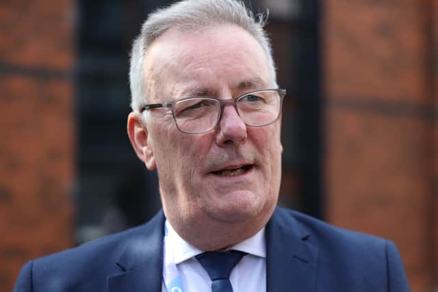 UUP Policing Board member Mike Nesbitt speaks to the media following an emergency meeting of the Northern Ireland Policing Board at James House in Belfast, following a data breach on Thursday, August 10, 2023. Photo: Liam McBurney/PA Wire